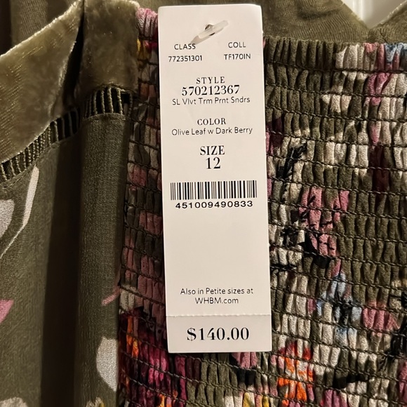 NWT Sz 12 Sundress olive green background with floral print - Picture 5 of 5